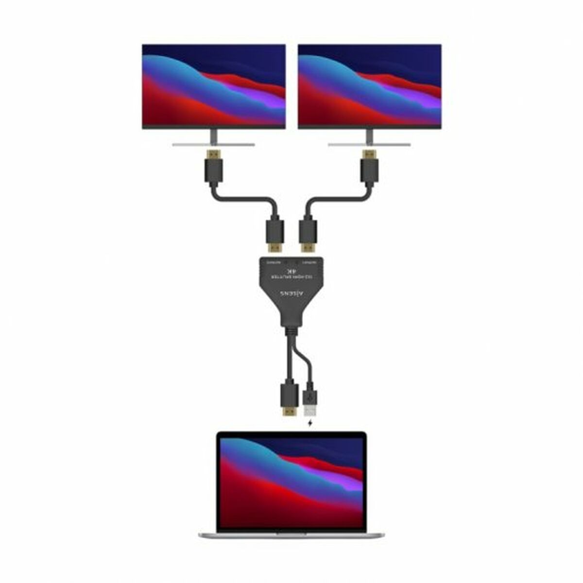 Vooluadapter Aisens A123-0654 HDMI HDCP HDMI x 2